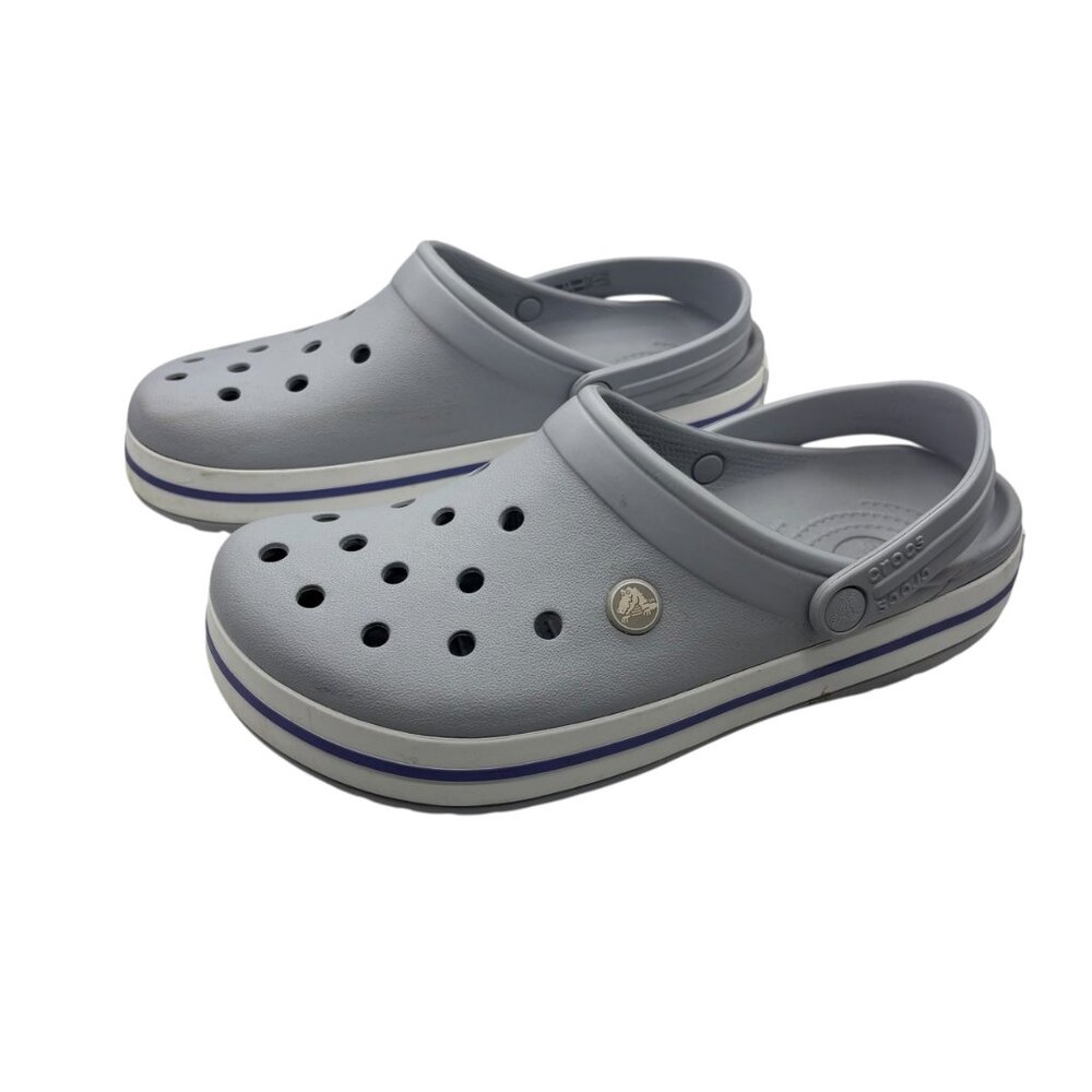 Crocs Classic  Grey Clogs M8/W10 Lightweight Slip-On Shoes With Strap‎